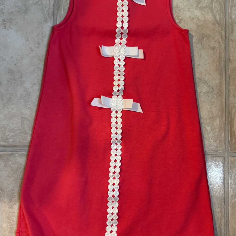 NWOT Janie and Jack Pink Embroidered Dot Dress- size 6